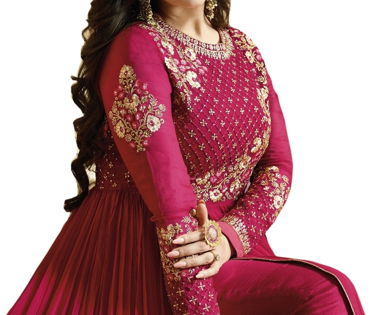 Awesome Pink Georgette Bollywood Anarkali Salwar Suit