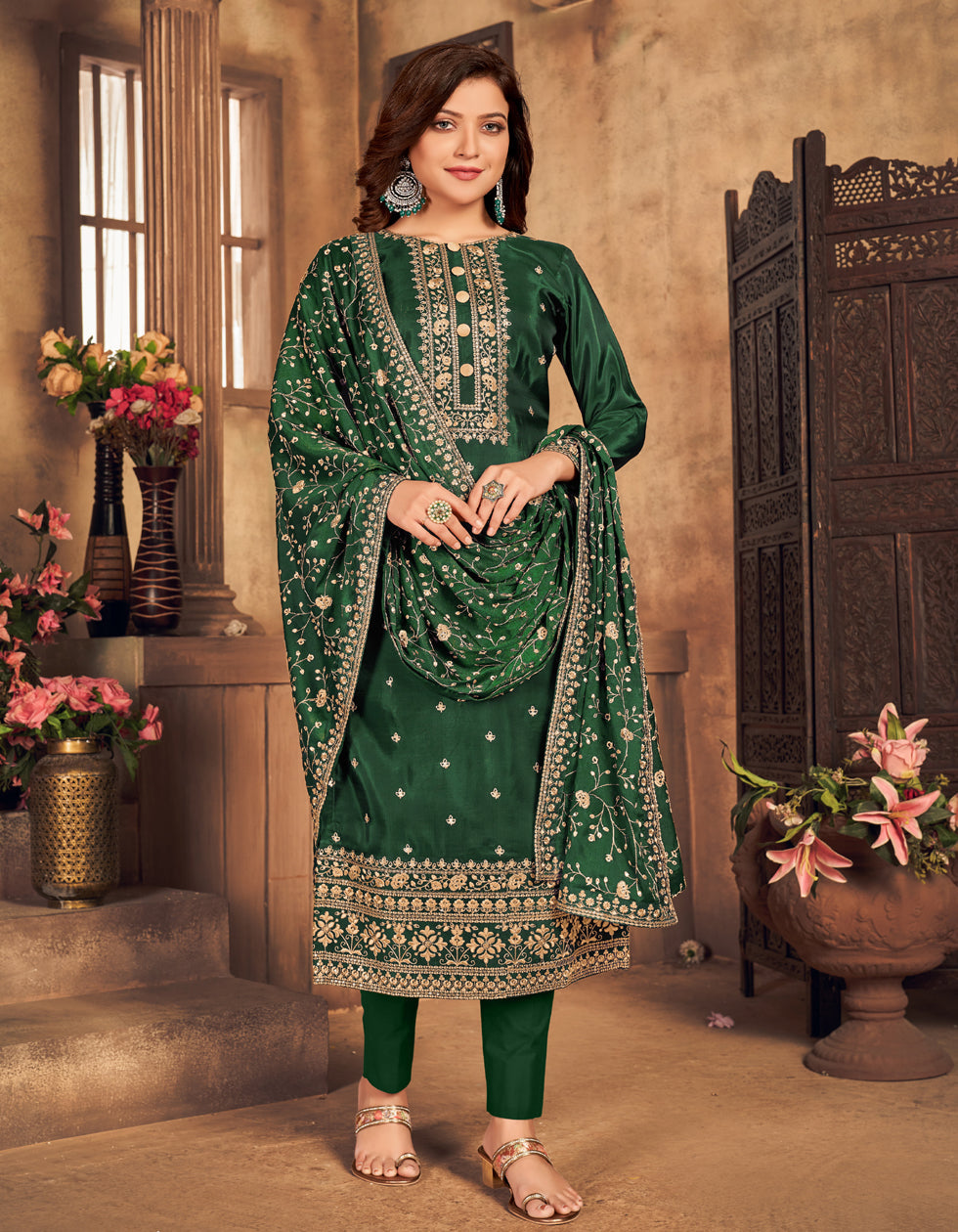 Green Salwar Suit - Buy Green Salwar Kameez Online USA