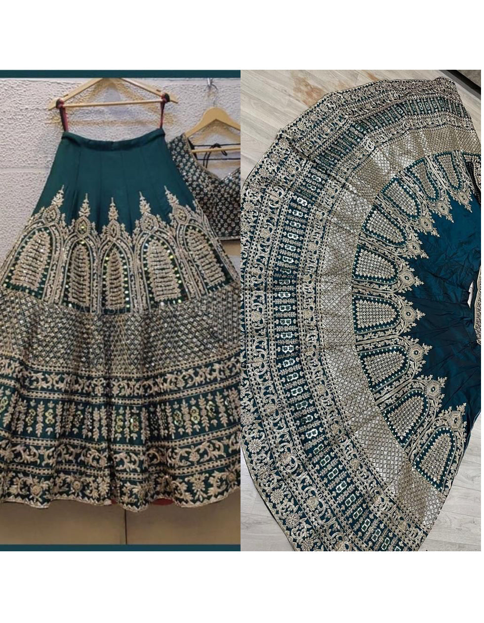 Heavy Banglory Silk Turquoise Lehenga Choli For Wedding Wear